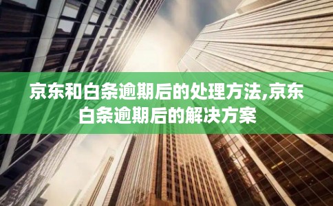 京东和白条逾期后的处理方法,京东白条逾期后的解决方案