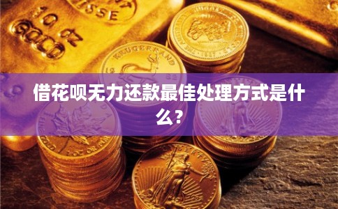 借花呗无力还款最佳处理方式是什么? 借花呗无力还款最佳处理方式是什么?