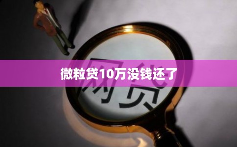 微粒贷10万没钱还了 微粒贷10万没钱还了
