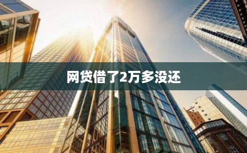 网贷借了2万多没还 网贷借了2万多没还