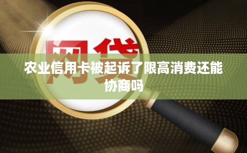 农业信用卡被起诉了限高消费还能协商吗 农业信用卡被起诉了限高消费还能协商吗