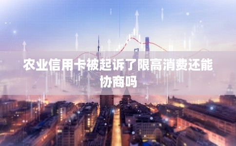农业信用卡被起诉了限高消费还能协商吗 农业信用卡被起诉了限高消费还能协商吗