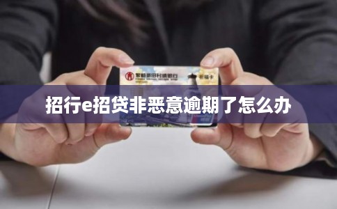 招行e招贷非恶意逾期了怎么办