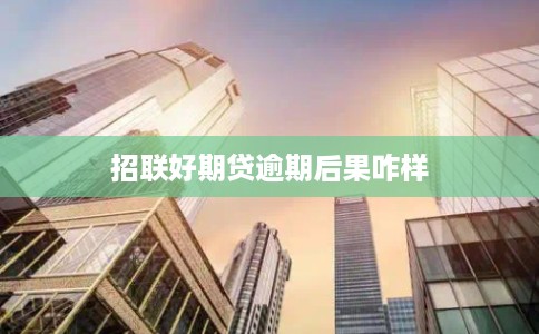 招联好期贷逾期后果咋样 招联好期贷逾期后果咋样