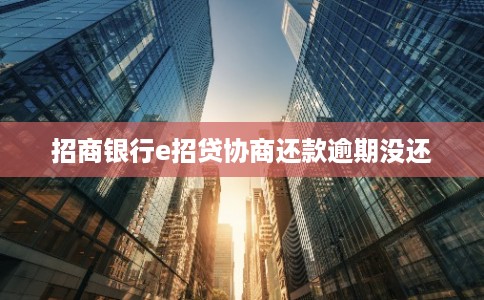 招商银行e招贷协商还款逾期没还