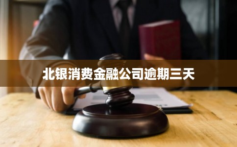 北银消费金融公司逾期三天 北银消费金融公司逾期三天