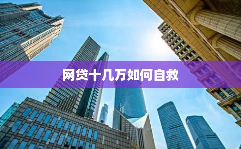 网贷十几万如何自救 网贷十几万如何自救