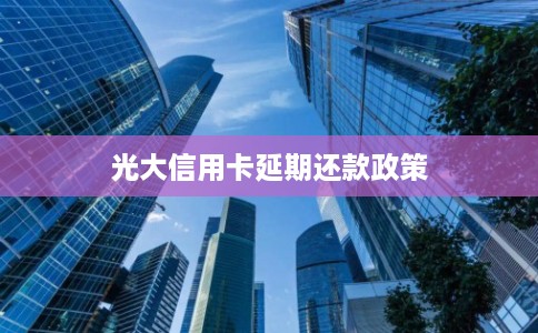 光大信用卡延期还款政策 光大信用卡延期还款政策