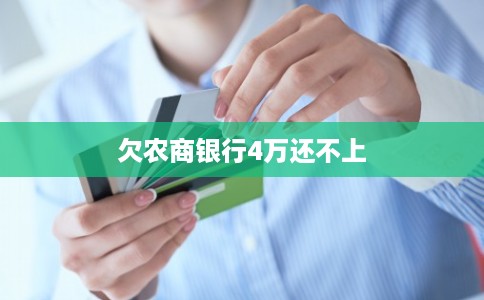 欠农商银行4万还不上 欠农商银行4万还不上
