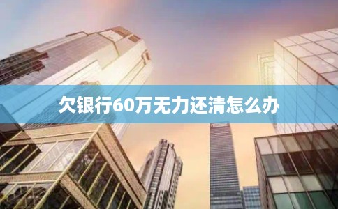 欠银行60万无力还清怎么办