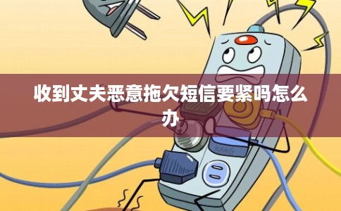 收到丈夫恶意拖欠短信要紧吗怎么办 收到丈夫恶意拖欠短信要紧吗怎么办