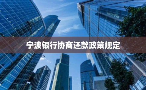 宁波银行协商还款政策规定 宁波银行协商还款政策规定