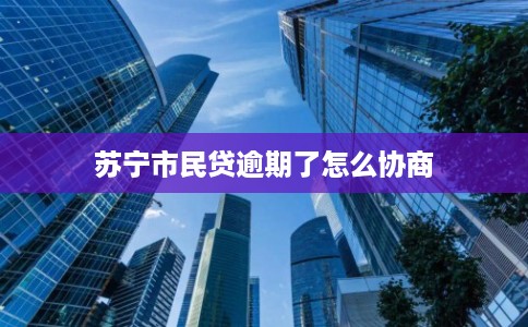 苏宁市民贷逾期了怎么协商