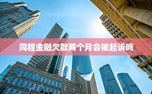 同程金融欠款两个月会被起诉吗