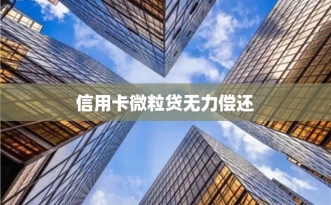 信用卡微粒贷无力偿还