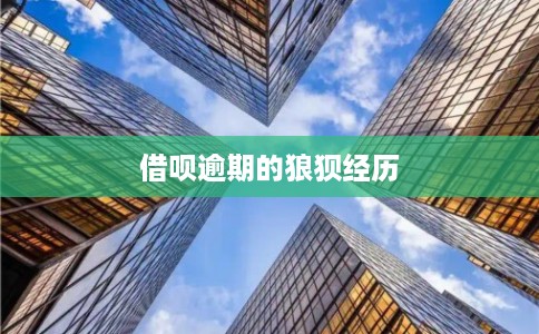 借呗逾期的狼狈经历