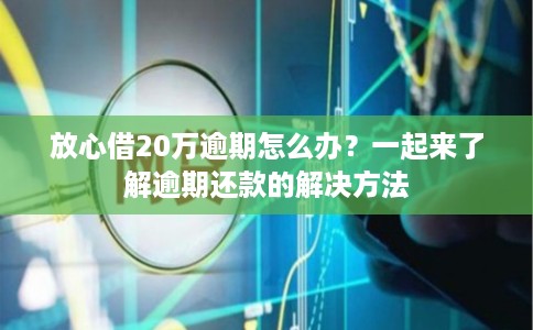 放心借20万逾期怎么办？一起来了解逾期还款的解决方法