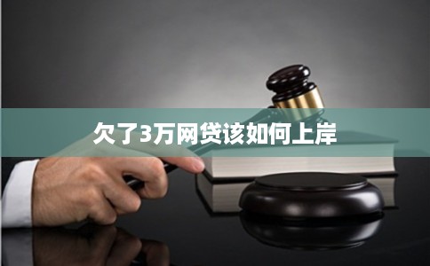 欠了3万网贷该如何上岸