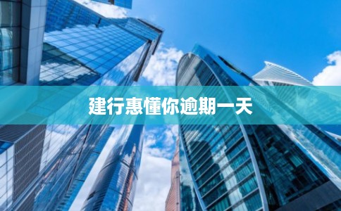 建行惠懂你逾期一天