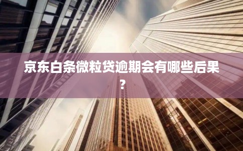 京东白条微粒贷逾期会有哪些后果？