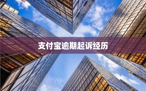 支付宝逾期起诉经历