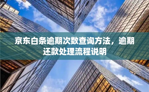 京东白条逾期次数查询方法,逾期还款处理流程说明 京东白条逾期次数查询方法,逾期还款处理流程说明