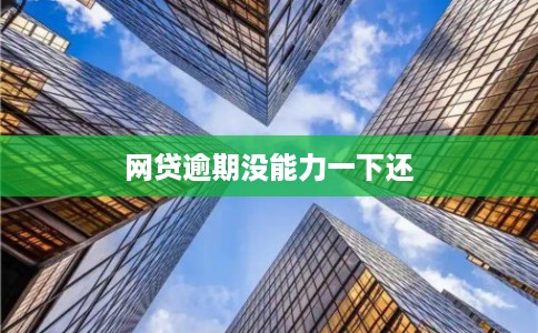 网贷逾期没能力一下还 网贷逾期没能力一下还