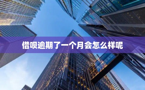 借呗逾期了一个月会怎么样呢