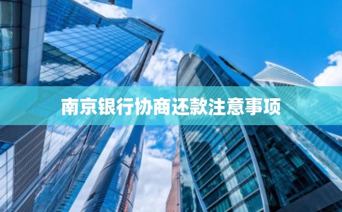 南京银行协商还款注意事项