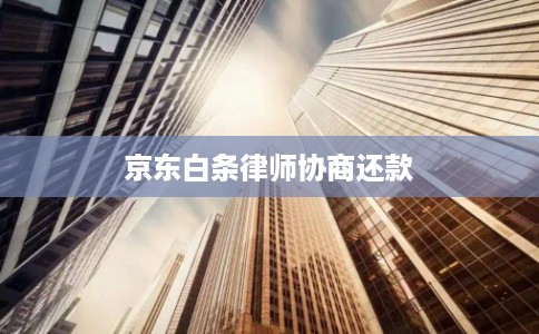 京东白条律师协商还款