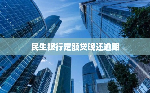 民生银行定额贷晚还逾期